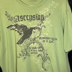 Express Light Green Mens Tshirt Size Large